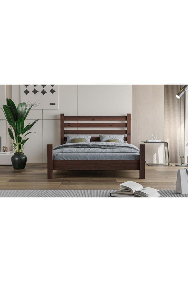 Yapsa Home Mobilya Yapsa-Umay Masif Ahşap Karyola-Ceviz - Image 1
