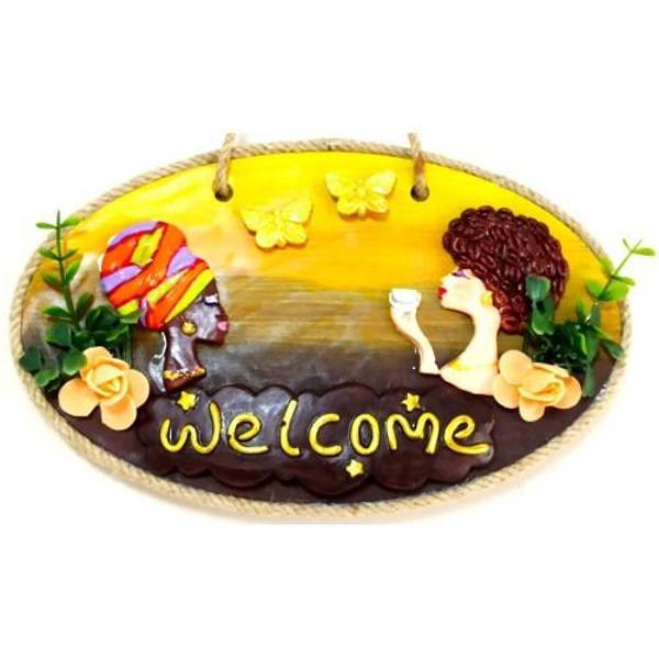 Keyifli Kadınlar El Yapımı Welcome Yazılı Kapı Süsü - Image 1