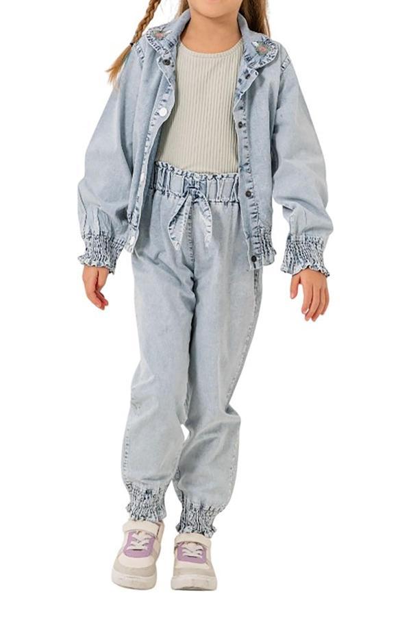 Celira Haki Kot Pantolonlu Ceketli Kız Çocuk Takım 6-9 Yaş - Image 1