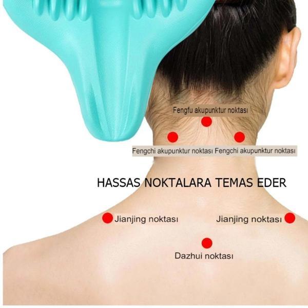 Ortopedik Servikal Boyun Masaj Yastığı Dik Duruş Destekleyici Omurilik Hörgüç Giderici Rahatlatıcı - Image 1