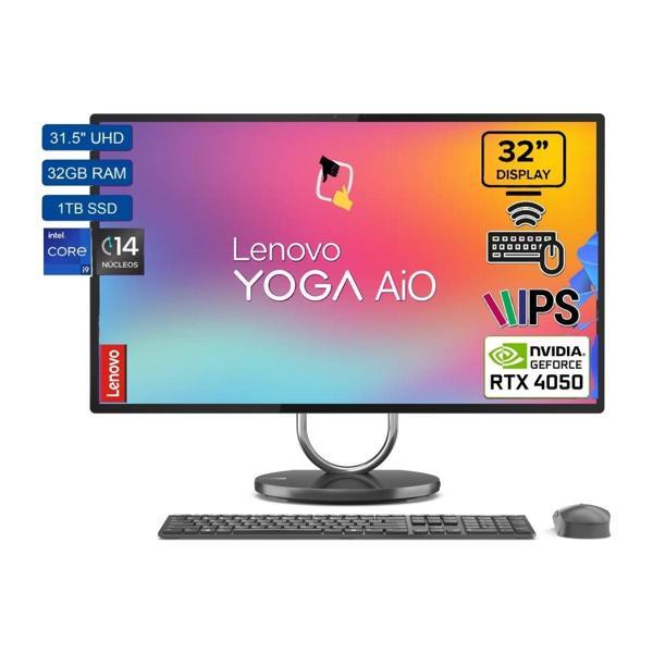 Yoga Aıo 9 Intel Core I9 13900H 32GB 1tb SSD Rtx 4050 Freedos 31.5" UHD All In One Bilgisayar F0HJ0037TR - Image 1