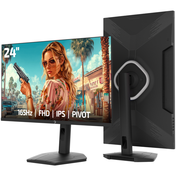 GamePower Lunis L10 24'' 165Hz 1Ms IPS FHD Pivot Gaming Monitör (Sıfır Ölü Piksel Garantili) - Image 1