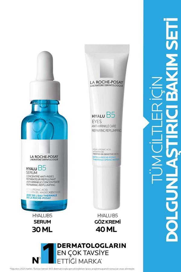 La Roche-Posay Dolgunlaştırıcı Ve Kırışıklık Karşıtı Cilt Bakım Seti: Hyalu B5 Serum 30 Ml&Hyalu B5 Göz Kremi 15 Ml - Image 1