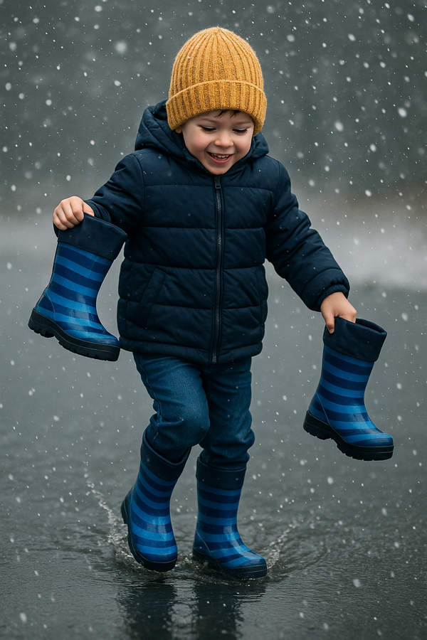 Arısan Su Geçirmez Kaydırmaz Taban Erkek Kız Unisex Kürklü Çocuk Yağmur Çizmesi Kar Botu AI100 - Image 1