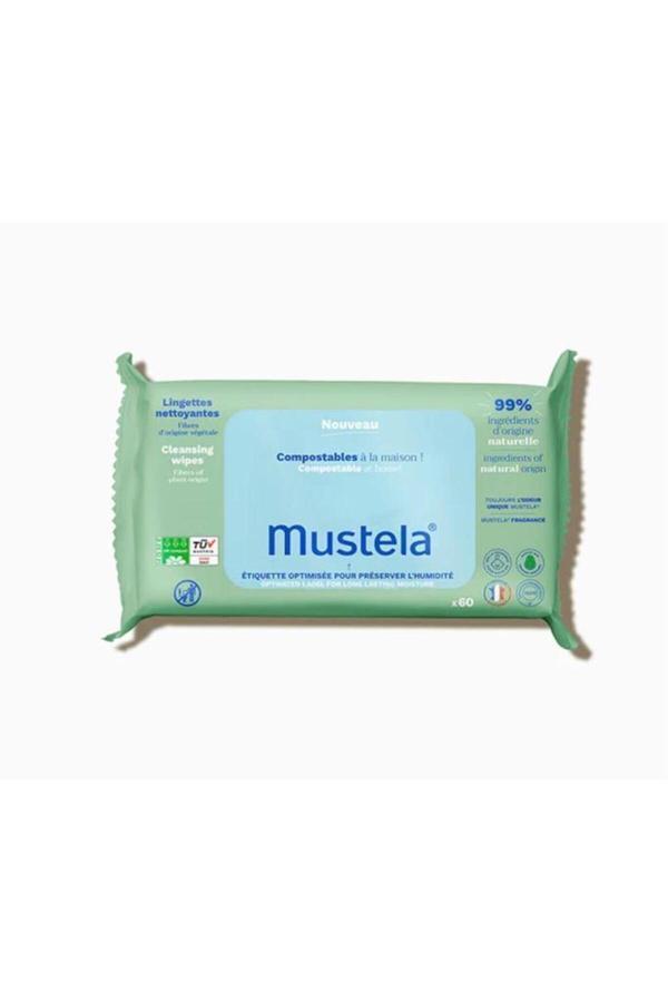 Mustela Kompost Edilebilir Islak Mendil 60 Yaprak 1+1 - Image 1