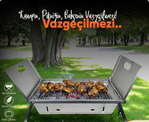 MİRAÇ 55X35CM KATLANIR MANGAL ÇANTALI LAZER KESİM BÜYÜK BOY - Image 1