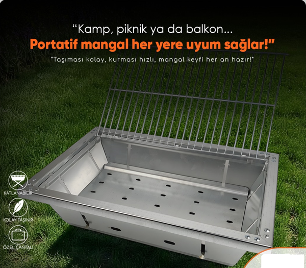MİRAÇ 45X30CM KATLANIR MANGAL ÇANTALI LAZER KESİM ORTA BOY - Image 1