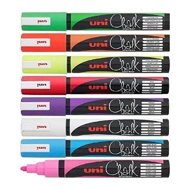 Supertrend Chalk 1.8-2.5 mm Yuvarlak Uç Su Bazlı Sıvı Tebeşir Kalemi Seti 8 Renk - Image 1