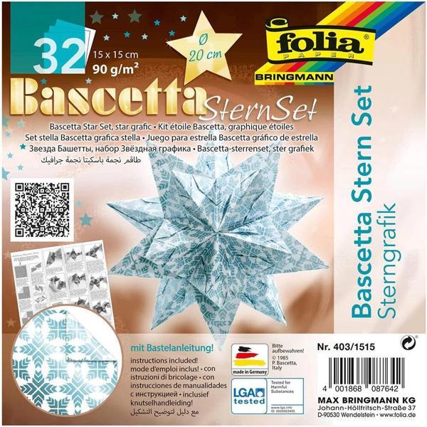 Supertrend Bascetta Stern Çift Taraflı Origami Kağıdı 15x15 cm. 32 Yaprak MAVİ - Image 1