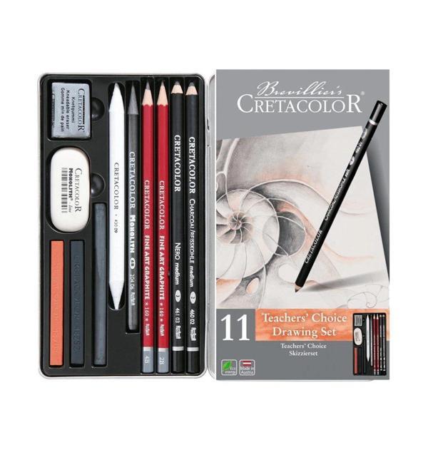 Supertrend Teacher's Choice Beginner Drawing Set Karakalem Eskiz Çizim Seti Metal Kutu 11 Parça - Image 1
