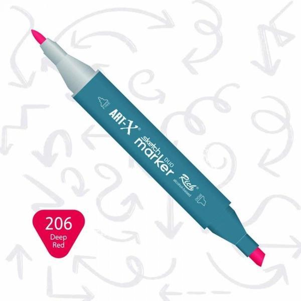 Supertrend Supertrend Sketch Marker Duo Çift Uçlu Marker Kalem 206 Deep Red - Image 1