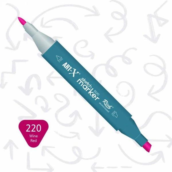 Supertrend Supertrend Sketch Marker Duo Çift Uçlu Marker Kalem 220 Wine Red - Image 1