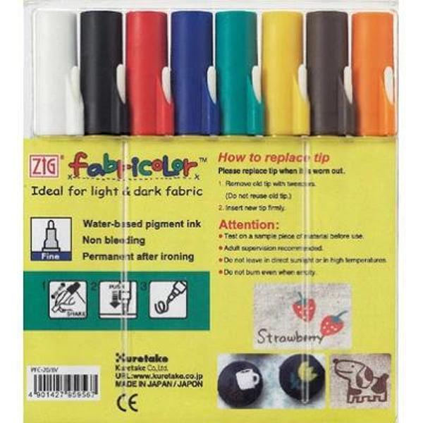 Supertrend Fabricolor Örtücü Kumaş Tekstil Boyama Kalemi Seti 8 Renk - Image 1