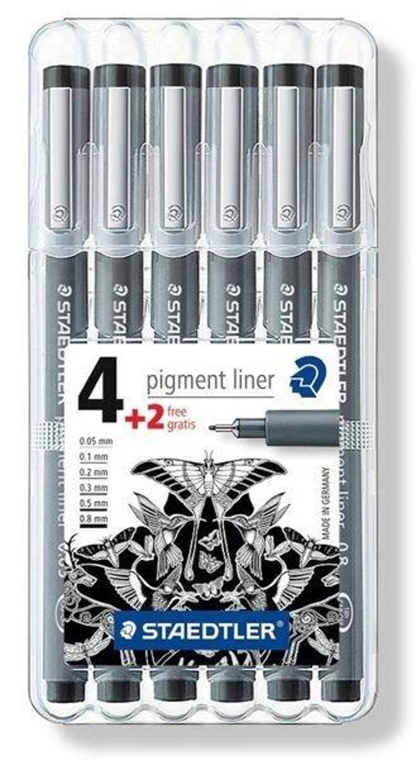 Supertrend Pigment Liner Teknik Çizim Kalemi Seti 6'lı Plastik Kutulu - Image 1