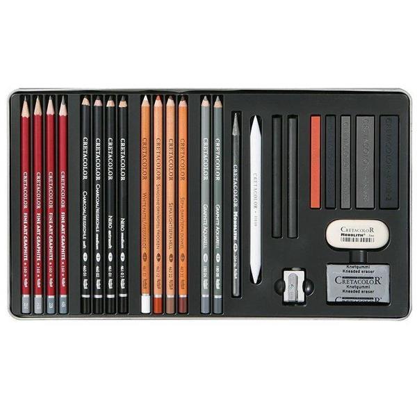 Supertrend Teacher's Choice Advanced Drawing Set Karakalem Eskiz Çizim Seti Metal Kutu 27 Parça - Image 1