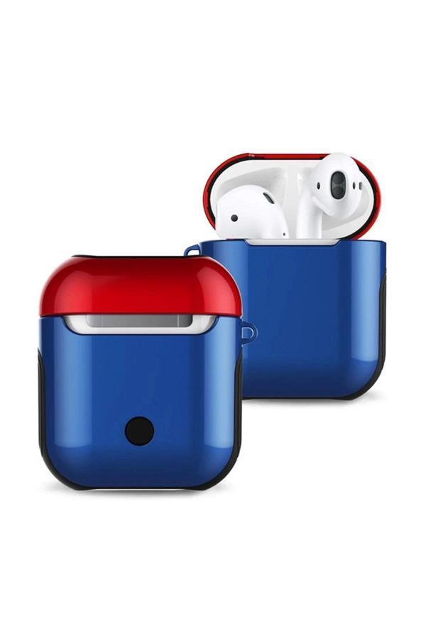 Airpods 2 (2.nesil) 3in1 Kılıf - Lacivert-Kırmızı-(5796) - Image 1
