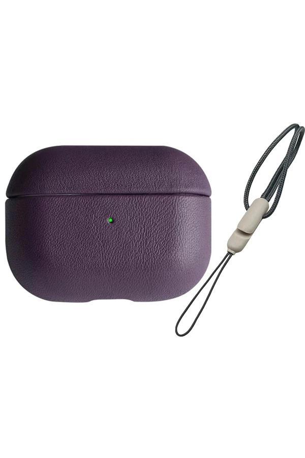 Airpods Pro 2 (2.nesil) 405 Deri Kılıf - Mor-(5796) - Image 1