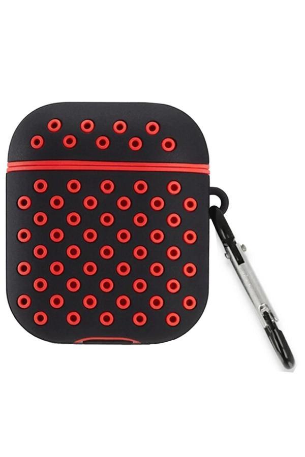 Airpods 2 (2.nesil) Spor Delikli Kılıf - Siyah-Kırmızı-(5796) - Image 1