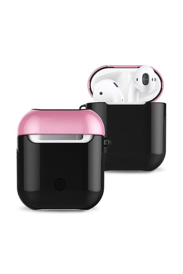 Airpods 2 (2.nesil) 3in1 Kılıf - Siyah-Pembe-(5796) - Image 1