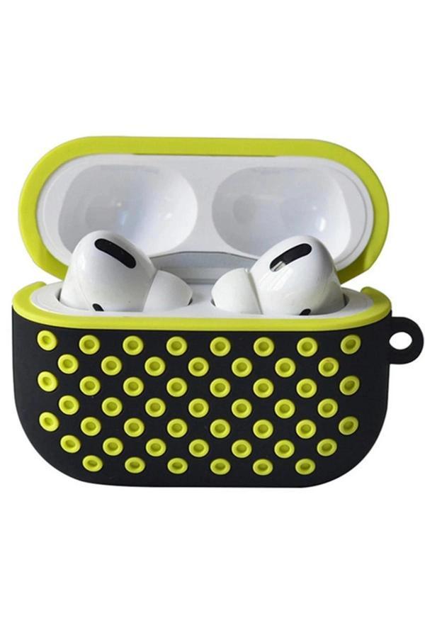 Airpods Pro 2 (2.nesil) Spor Delikli Kılıf - Siyah-Sarı-(5796) - Image 1
