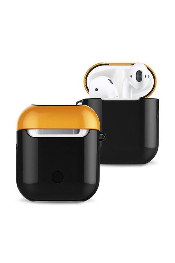 Airpods 2 (2.nesil) 3in1 Kılıf - Siyah-Sarı-(5796) - Image 1