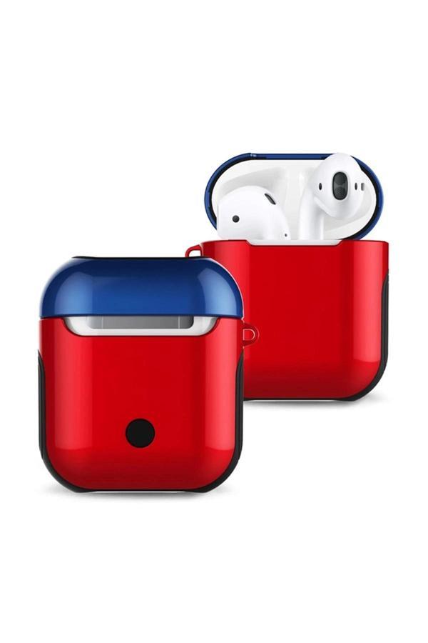 Airpods 2 (2.nesil) 3in1 Kılıf - Kırmızı-Lacivert-(5796) - Image 1