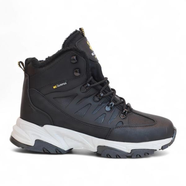 2225-Jamper Anatomik Kaydırmaz Tabanlı Soft Shell Outdoor Trekking Erkek Fermuarlı Spor Bot - NKT02225-siyah-gri-44 - Image 1