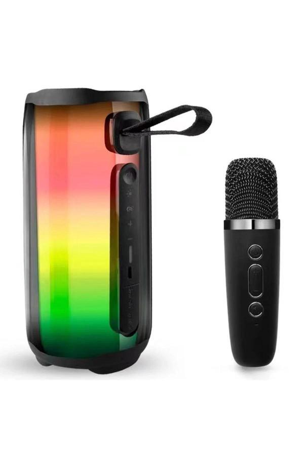Pluse 5 Mikrofonlu RGB Kablosuz Hoparlör - Siyah-(5796) - Image 1