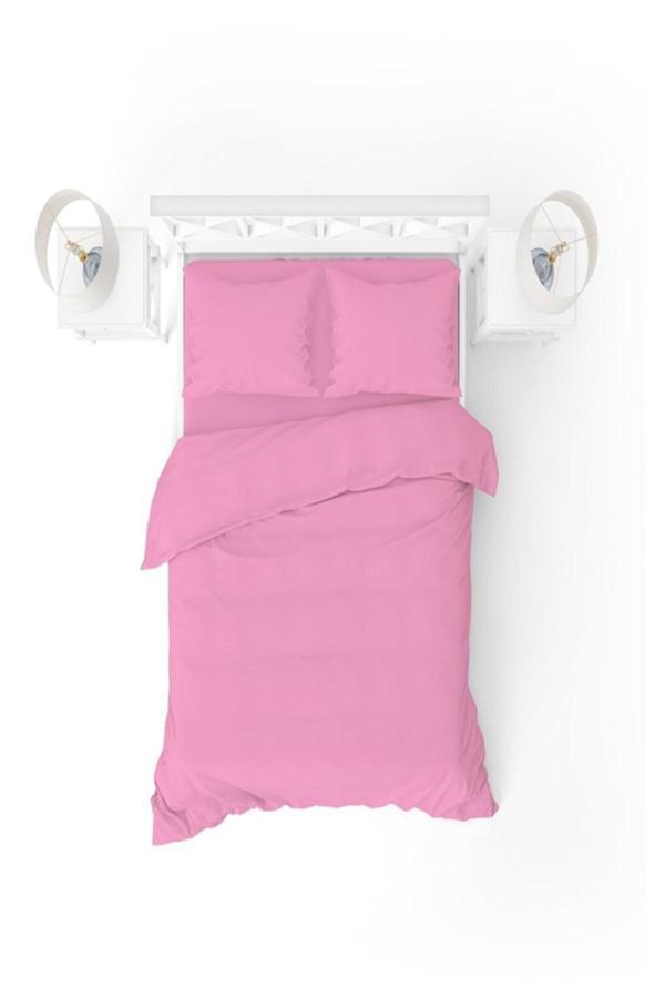 More Home Tek  Kişilik Nevresim Seti + Yastık Kılıfı   Fuşya  - Image 1
