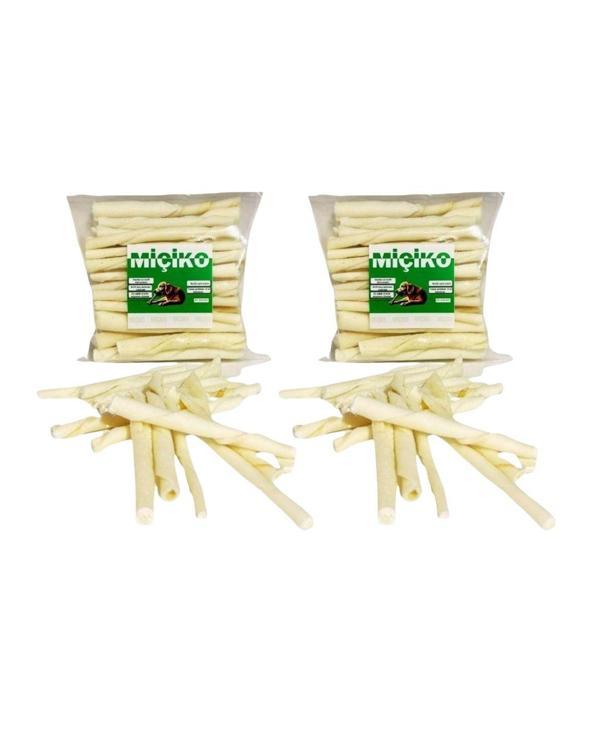 2 x 50Li Sütlü Burgu Ödül Çubuğu ve Çiğneme Kemiği 8-10Cm - Image 1