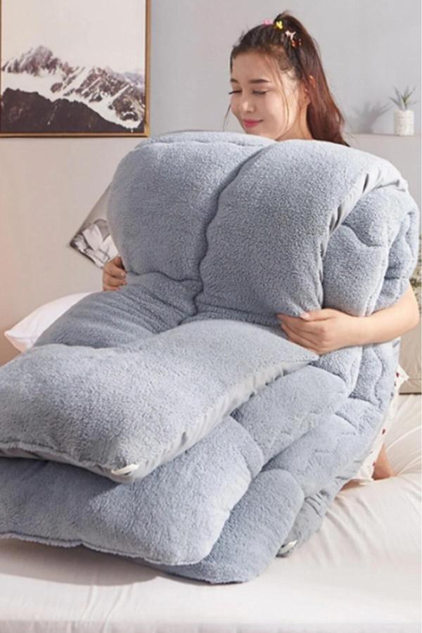 Eyüpoğlu Goldrise Çift Kişilik Gri Welsoft Pamuk Silikon Yorgan 195X215 - Image 1