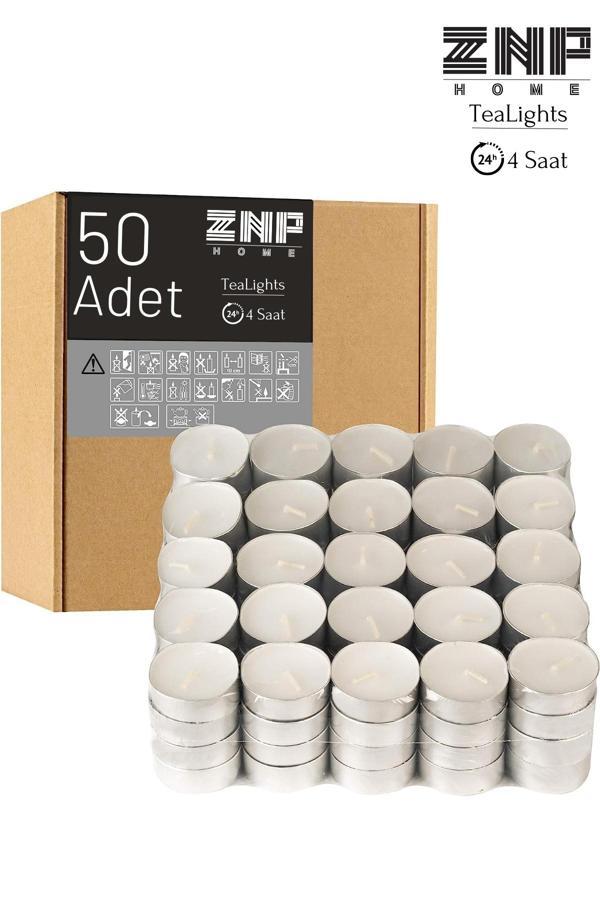 Maison Art 50 Adet | Buhurdanlık Mumu | 4 Saat Yanan Tea Light Mum | Dekoratif Mumluk Mumu - Image 1