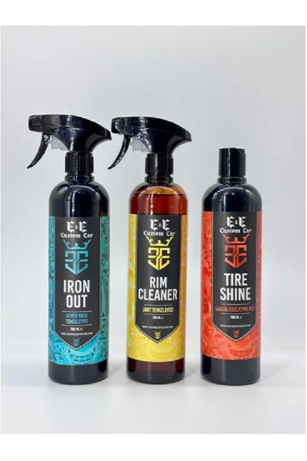 E&E Custom Car Demir Tozu Temizleyici 700 Ml, Jant Temizleyici 700 Ml, Lastik Parlatma Jeli 700 Ml - Image 1