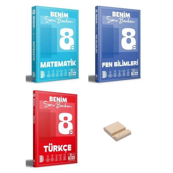 LGS 8. Sınıf Benim Hocam Matematik Fen ve Türkçe Soru Bankam 3lü Set + Telefon Standı - Benim Hocam Yayınları - Image 1