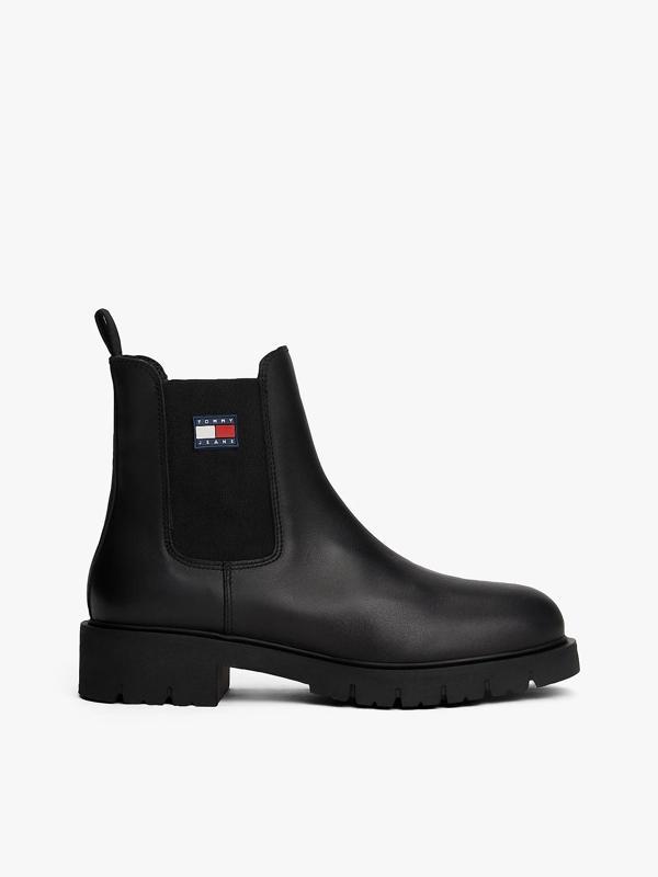 Tommy Jeans TJW Chelsea Deri Kadın Siyah Bot EN0EN02825BDS - Image 1