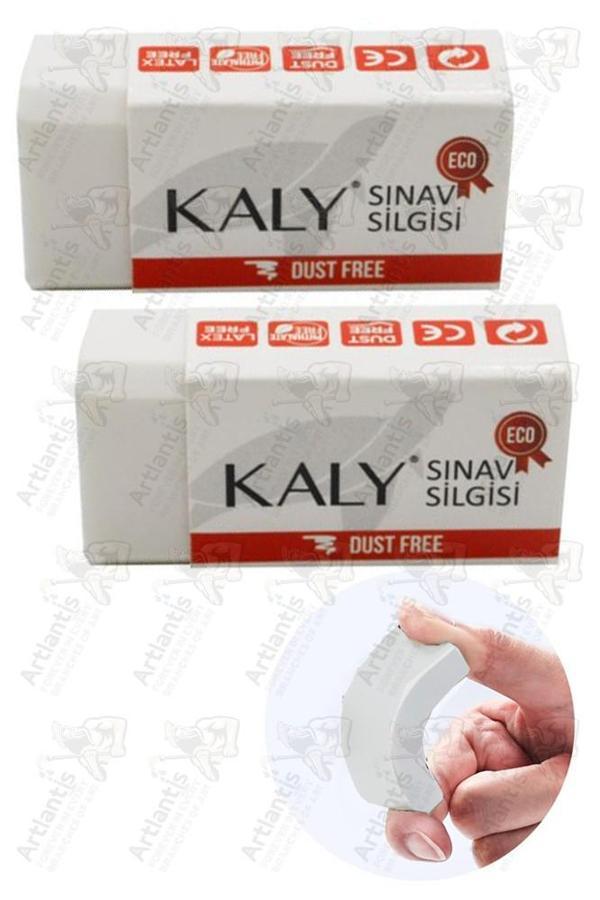 Sınav Silgisi Beyaz Silgi Orta Boy 2 Adet Silka Kaly Yumuşak Sınav Silgisi Ufalanmayan Okul Büro - Image 1