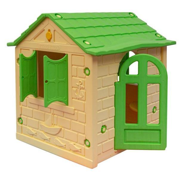 King Kids Ev Tek Kapılı Oyun Evi Yeşil - Image 1