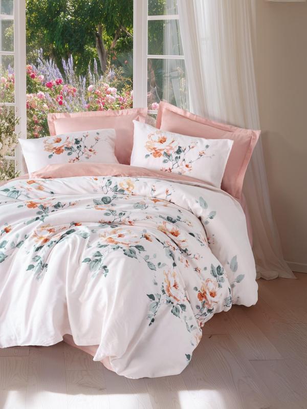 Cotton Box Saten Çift Kişilik Nevresim Takımı Verna Pudra - Image 1