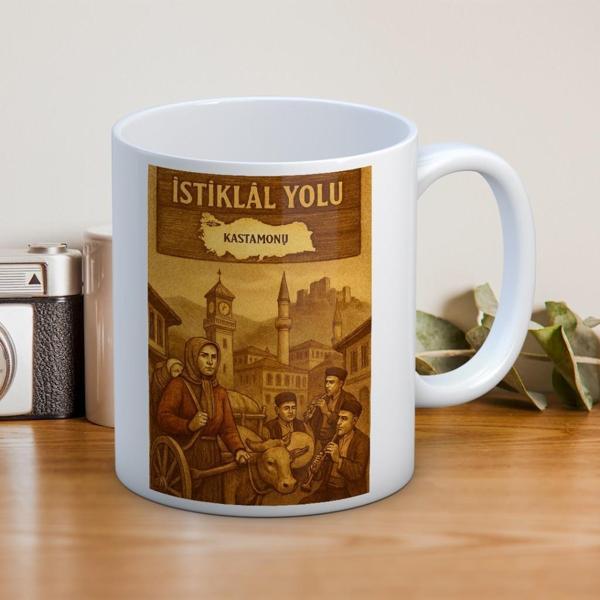 İstiklal Yolu Kastamonu Temalı Hediyelik Baskılı Kupa - Image 1