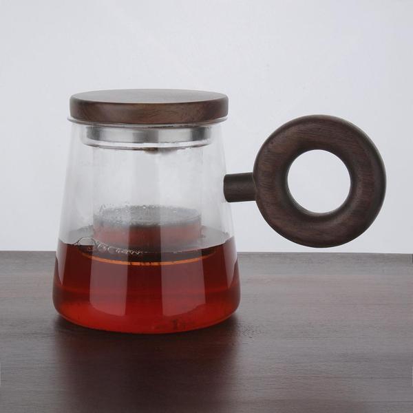 Atby Akasya Doğal Cam Kupa Demleme Çay Bitki Çayı Detoks Bardağı 550ml - Image 1