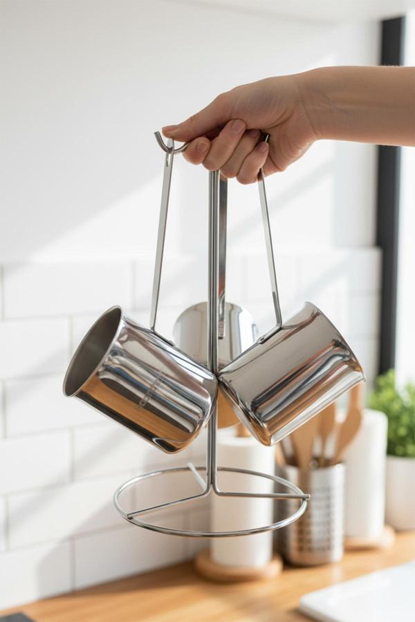 Bambum Rose - 3'lü Çelik Cezve - Image 1