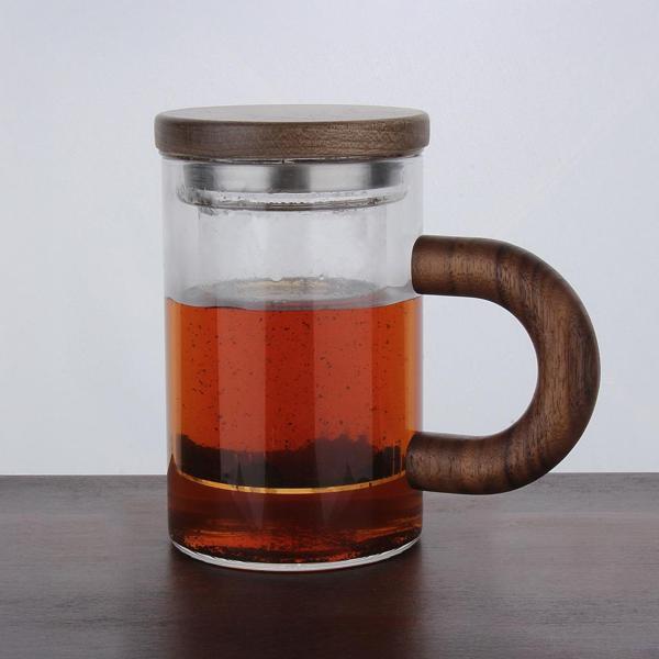 Atby Akasya Doğal Cam Kupa Demleme Çay Bitki Çayı Detoks Bardağı 400ml - Image 1