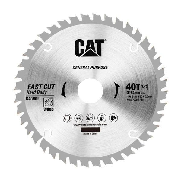 CAT DA08002 184x30mm Ahşap Kesme Elmas, Daire Testere Bıçağı 40 Diş - Image 1