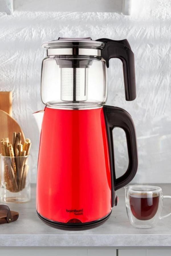 Teatech Cam Demlikli Çay Makinası Su Isıtıcı Kettle - Image 1