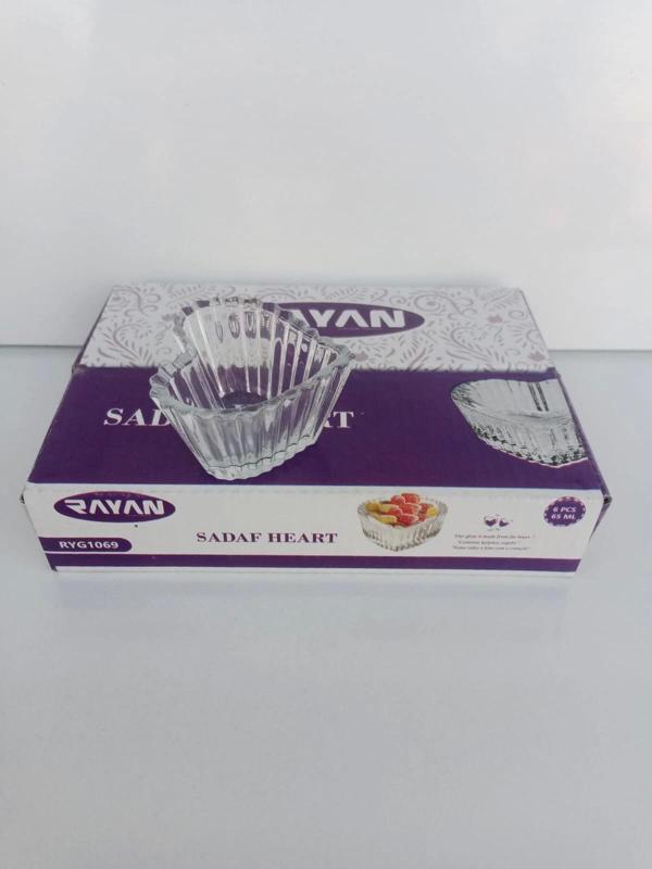 6 lı Mini cam lokumluk "Kalp şekilli" - Image 1