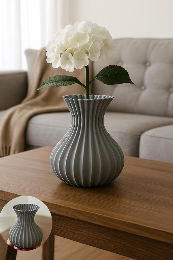 Bsd Peramini Fabrika Dekoratif Modern Gri Vazo - 3D Tasarım - Image 1