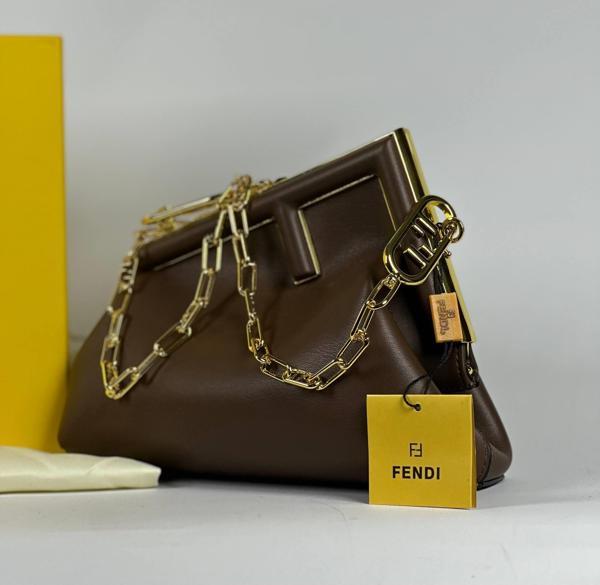 Fendi First Small Brown leather bag Brown leather bag - Image 1