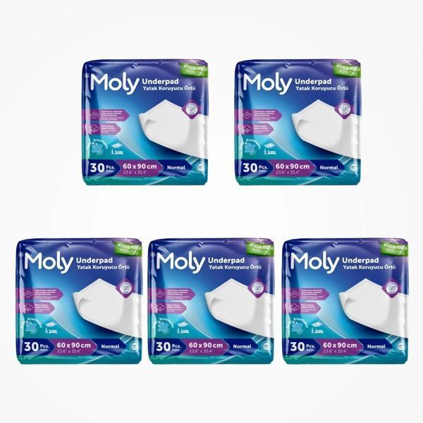 Moly Yatak Koruyucu 60cm x 90cm 30'lu Paket x 5 Paket (150 Adet) - Image 1