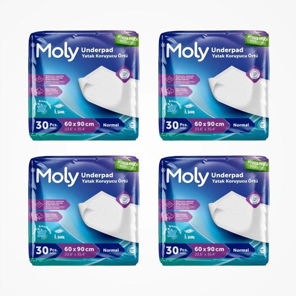 Moly Yatak Koruyucu 60cm x 90cm 30'lu Paket x 4 Paket (120 Adet) - Image 1
