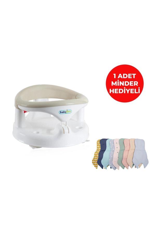 Babyjem Yandan Açılır Mama Oturağı & Minder 2'li Set Taş - Image 1